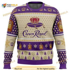 Crown Royal Whiskey Purple Funny Ugly Sweater, Funny Xmas Gifts