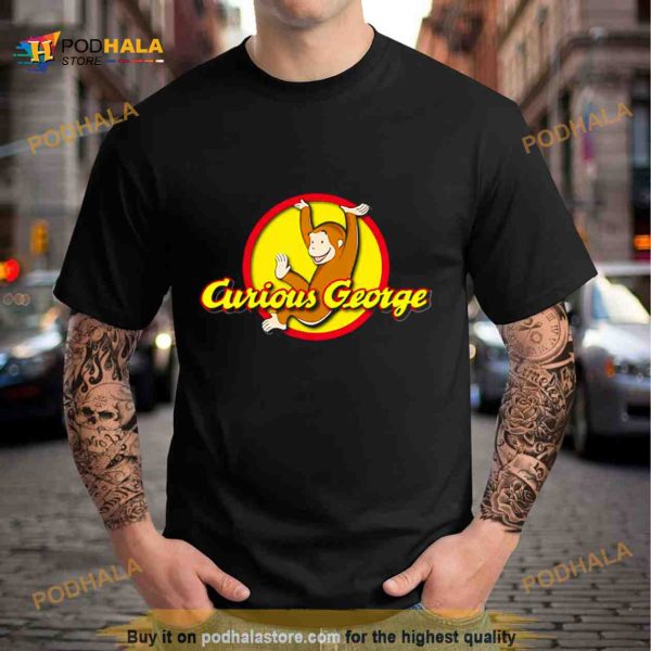 Curious George Playfully Swinging Circle Logo Essential Shirt