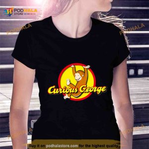 Curious George Playfully Swinging Circle Logo Essential Shirt 2