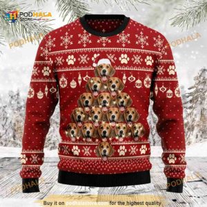 Custom Dog Christmas Tree Funny Ugly Sweater Xmas 3D