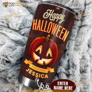Custom Halloween Pumpkin Gift Travel Coffee Tumbler