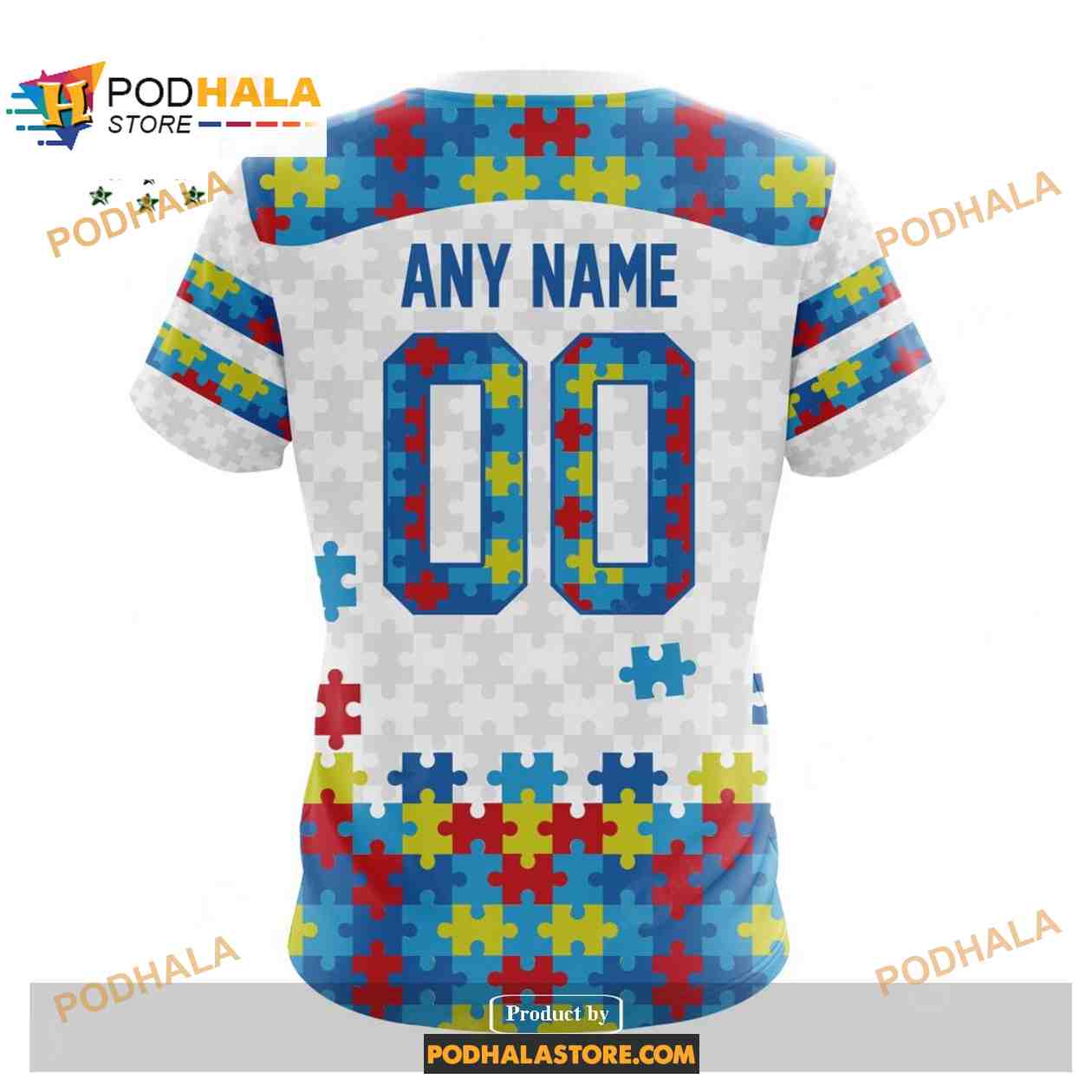 Custom Jacksonville Jaguars Special Autism Puzzle Game White NFL