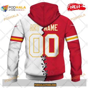 Custom Kansas City Chiefs Mix Jersey Special Design NFL Hoodie 3D 4