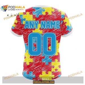 Custom Kansas City Chiefs Special Autism Puzzle Game Stripes Design NFL Hoodie 3D 4