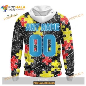 Custom Las Vegas Raiders Special Autism Puzzle Game Stripes Design NFL Hoodie 3D 2