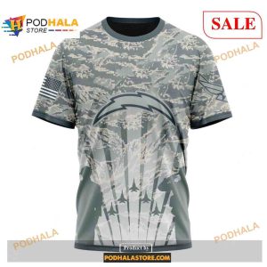 Custom Los Angeles Chargers Honor US Air Force Veterans Shirt NFL Hoodie 3D 3
