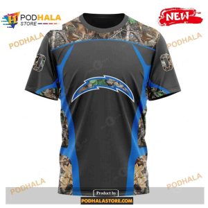 Custom Los Angeles Chargers Special Camo Hunting Black Design NFL Hoodie 3D 3