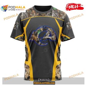 Custom Los Angeles Rams Special Camo Hunting Black Design NFL Hoodie 3D 2