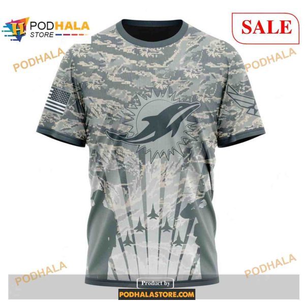 Custom Miami Dolphins Honor US Air Force Veterans Shirt NFL Hoodie 3D