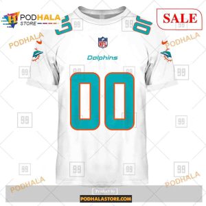 Custom Miami Dolphins Road Jersey Shirt NFL Hoodie 3D 2