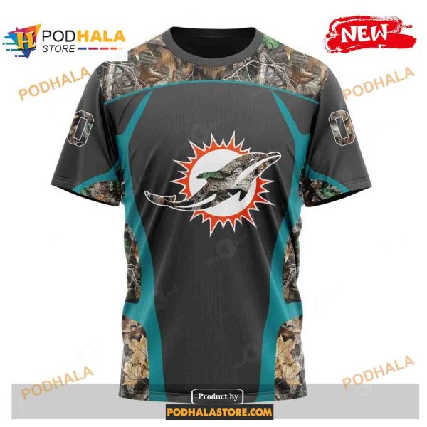 Custom Miami Dolphins Special Camo Hunting Black Design NFL Hoodie 3D