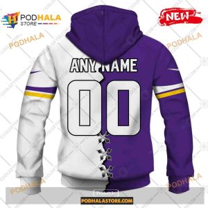 Custom Minnesota Vikings Mix Jersey Special Design NFL Hoodie 3D 3