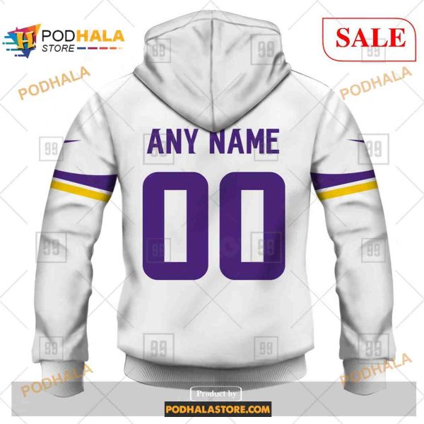 Custom Minnesota Vikings Road Jersey Shirt NFL Hoodie 3D