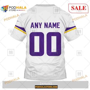 Custom Minnesota Vikings Road Jersey Shirt NFL Hoodie 3D 4