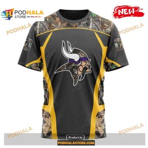 Custom Minnesota Vikings Special Camo Hunting Black Design NFL Hoodie 3D 3