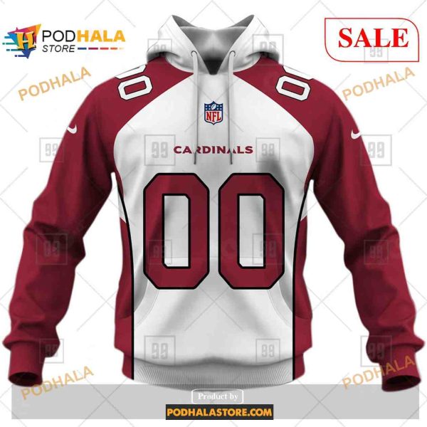 Custom NFL Arizona Cardinals Road Jersey Shirt Hoodie 3D