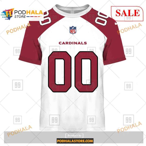Custom NFL Arizona Cardinals Road Jersey Shirt Hoodie 3D