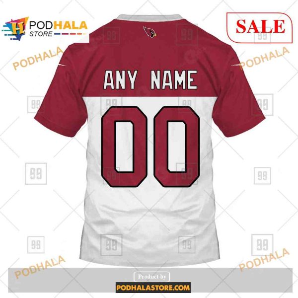 Custom NFL Arizona Cardinals Road Jersey Shirt Hoodie 3D