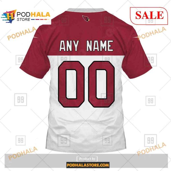 Custom NFL Arizona Cardinals Road Jersey Shirt Hoodie 3D