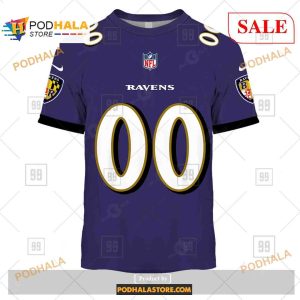 Custom NFL Baltimore Ravens Home Shirt Hoodie 3D 2