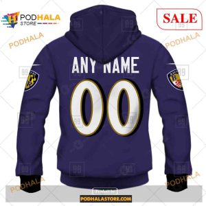 Custom NFL Baltimore Ravens Home Shirt Hoodie 3D 3