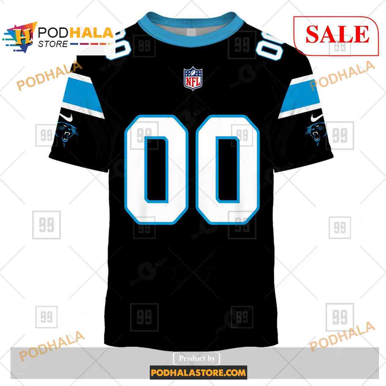 Custom NFL Carolina Panthers Home Shirt Hoodie 3D Podhalastore