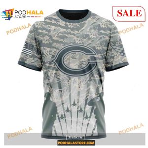 Custom NFL Chicago Bears Honor US Air Force Veterans Shirt Hoodie 3D 3