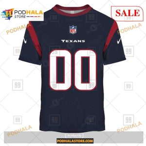 Custom NFL Houston Texans Home Shirt Hoodie 3D 2