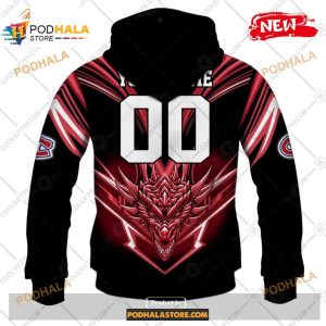 Custom NHL Montreal Canadiens Dragon Design Shirt Hoodie 3D 3