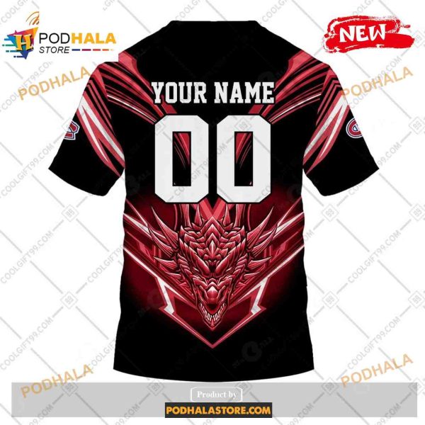 Custom NHL Montreal Canadiens Dragon Design Shirt Hoodie 3D