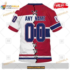 Custom NHL Montreal Canadiens Mix Color Jersey 2023 Shirt Hoodie 3D 4