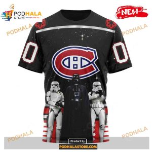 Custom NHL Montreal Canadiens Star Wars Black Design Shirt Hoodie 3D 3