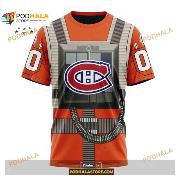 Custom NHL Montreal Canadiens Star Wars Rebel Pilot Design Shirt Hoodie 3D