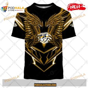 Custom NHL Nashville Predators Dragon Design Shirt Hoodie 3D 2