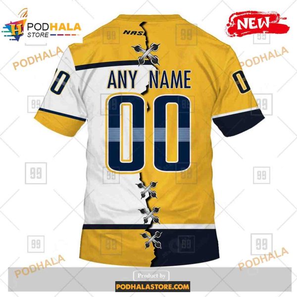 Custom NHL Nashville Predators Mix Color Jersey 2023 Shirt Hoodie 3D