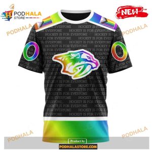 Custom NHL Nashville Predators Pride Gradient Color Design Hockey Shirt Hoodie 3D 3