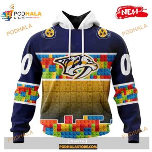 Custom NHL Nashville Predators Puzzle Game Gradients Full Color Shirt Hoodie 3D 1