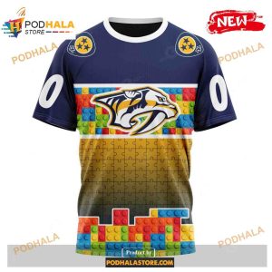 Custom NHL Nashville Predators Puzzle Game Gradients Full Color Shirt Hoodie 3D 3