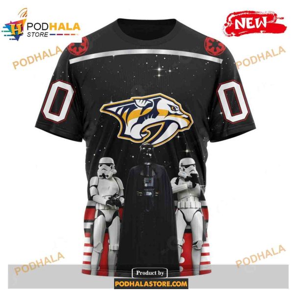 Custom NHL Nashville Predators Star Wars Black Design Shirt Hoodie 3D