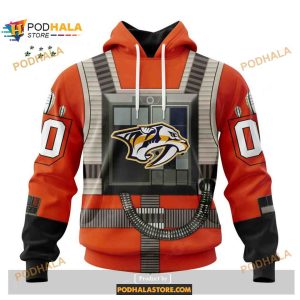 Custom NHL Nashville Predators Star Wars Rebel Pilot Design Shirt Hoodie 3D 1