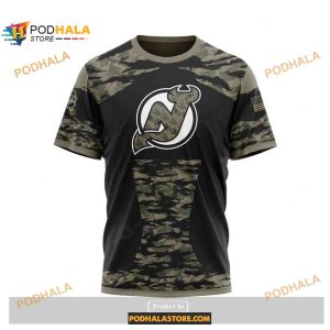 Custom NHL New Jersey Devils Color Military Members Kits V5 Shirt Hoodie 3D 3