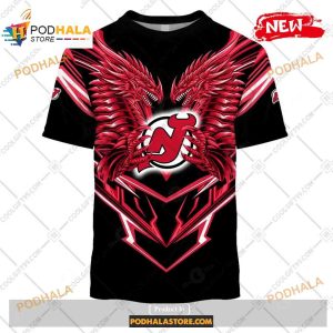 Custom NHL New Jersey Devils Dragon Design Shirt Hoodie 3D 2