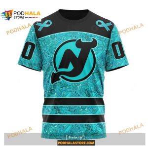 Custom NHL New Jersey Devils Fight Ovarian Cancer Shirt Hoodie 3D 3