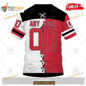 Custom NHL New Jersey Devils Mix Color Jersey 2023 Shirt Hoodie 3D 4