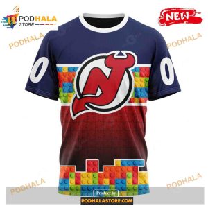 Custom NHL New Jersey Devils Puzzle Game Gradients Full Color Shirt Hoodie 3D 3