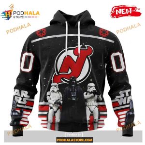 Custom NHL New Jersey Devils Star Wars Black Design Shirt Hoodie 3D 1