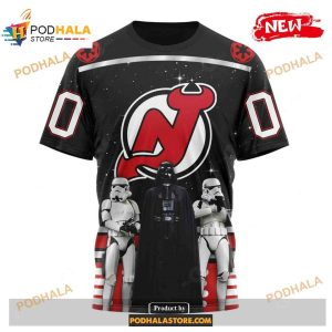 Custom NHL New Jersey Devils Star Wars Black Design Shirt Hoodie 3D 3