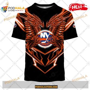 Custom NHL New York Islanders Dragon Design Shirt Hoodie 3D 2