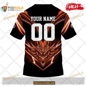 Custom NHL New York Islanders Dragon Design Shirt Hoodie 3D 4