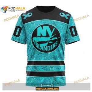 Custom NHL New York Islanders Fight Ovarian Cancer Shirt Hoodie 3D 3